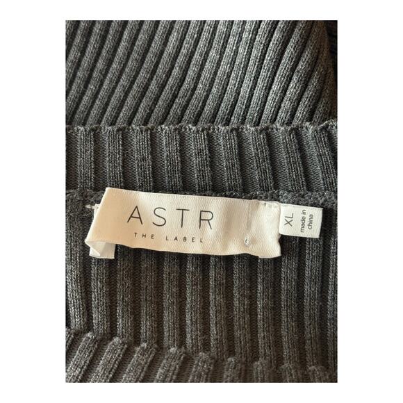 Astr the Label cutout long sleeve ribbed midi sweater dress gray size X-Large XL - Picture 5 of 7